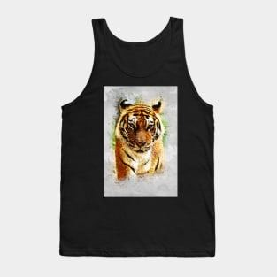 Magnificent Bengal TIGER Abstract Watercolor artwork for the animal lovers Tank Top